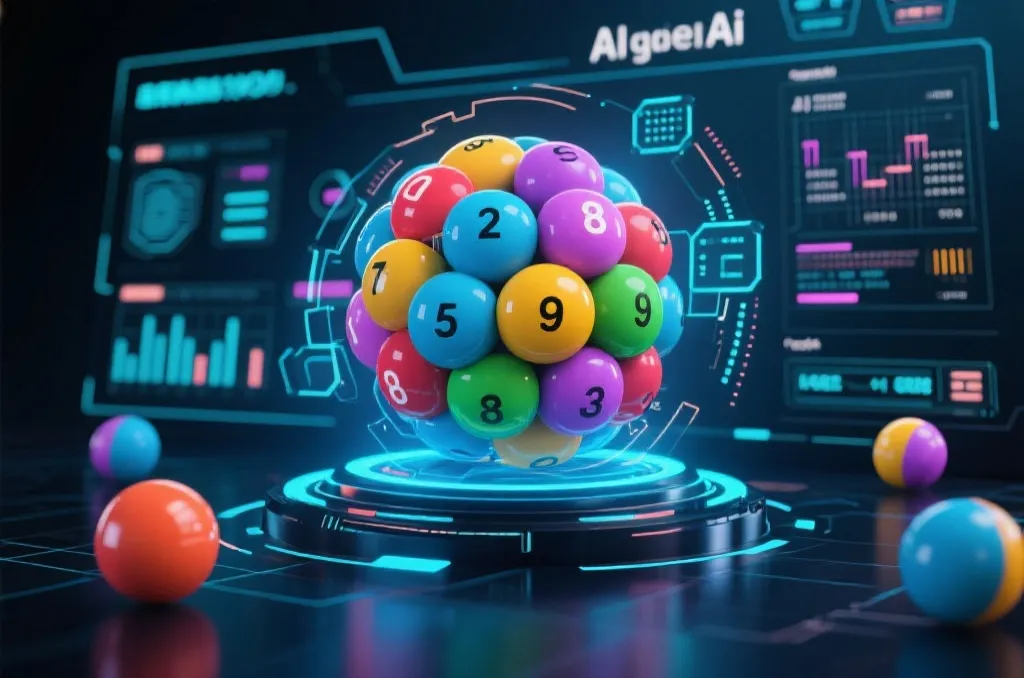 AI数据分析界面与彩票号码展示